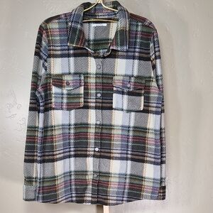 O'Neill Multicolor Plaid Snap Front Long Sleeve Fleece Shirt XL